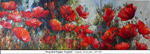 Deep Red Poppies-Triptych, Oil on Canvas